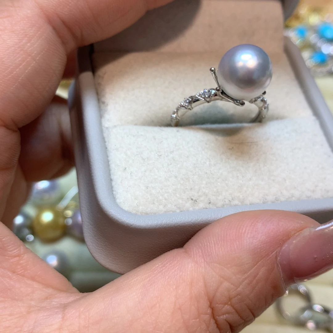 海水珍珠戒指银S925镶嵌