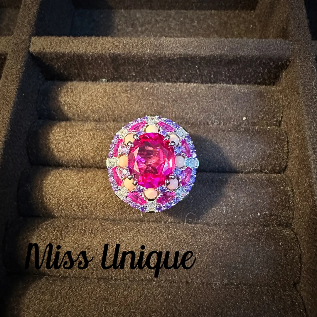 C3469红刚椭圆紫色戒指