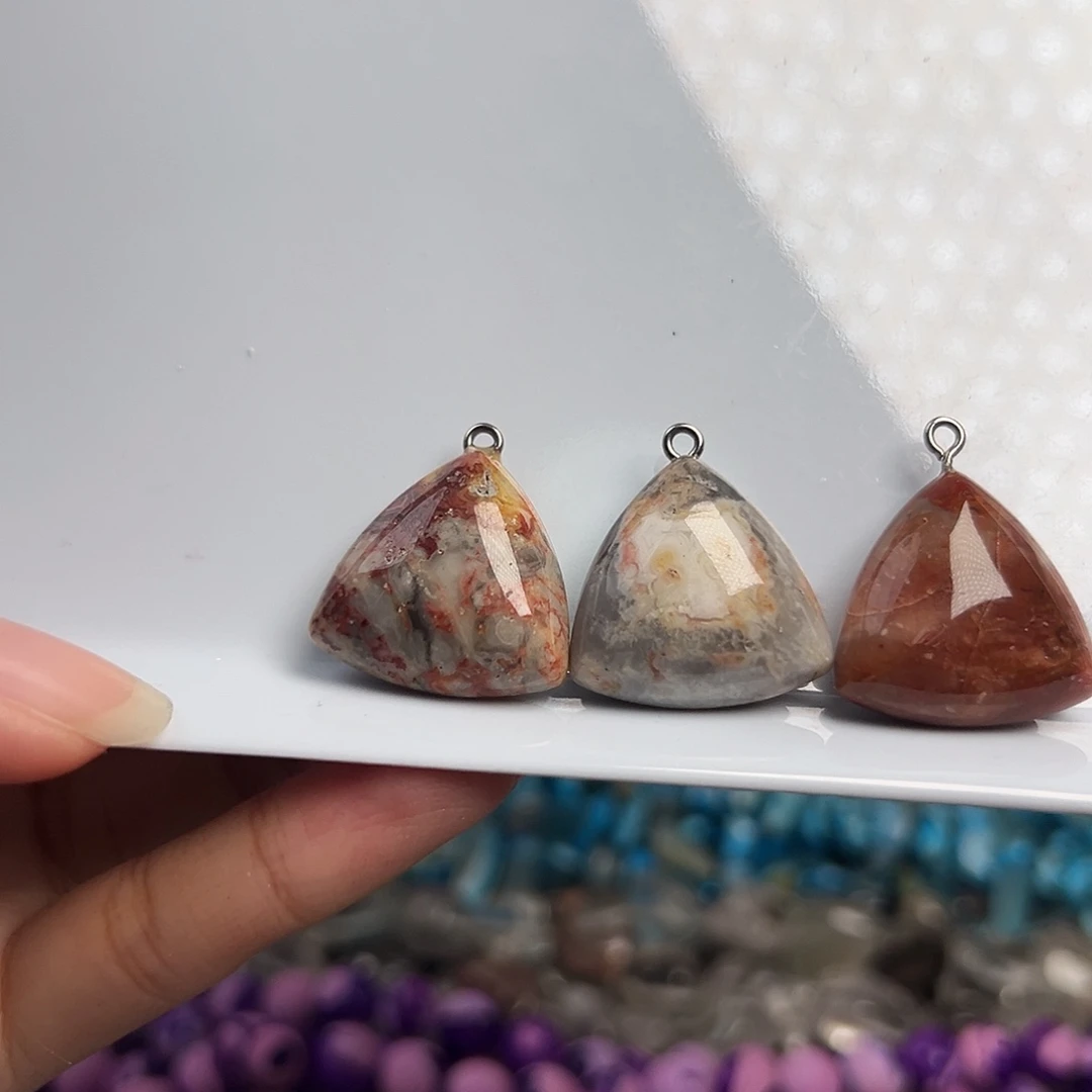 玛瑙/玉髓合金珠宝半成品B754吊坠/1个