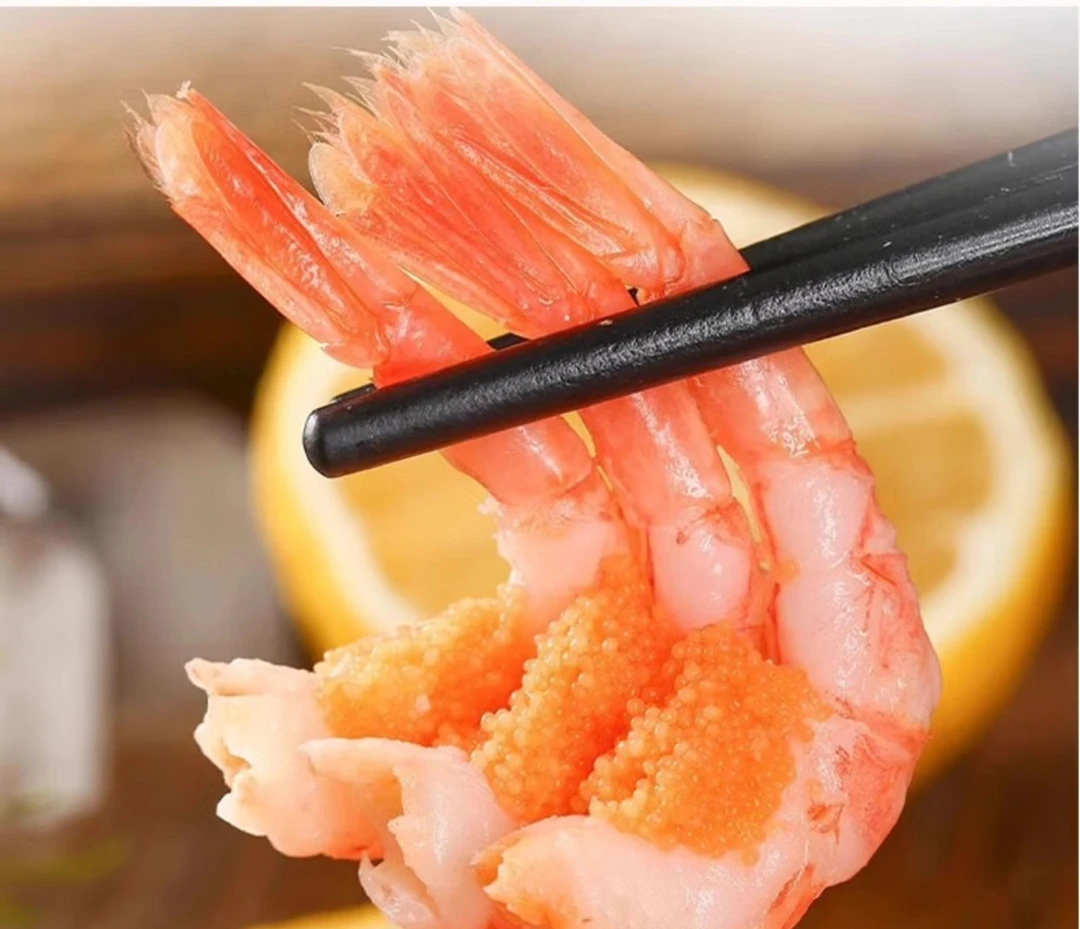 （顺丰冷链）深海野生熟冻马加丹甜虾 北极冰虾 带籽虾即食