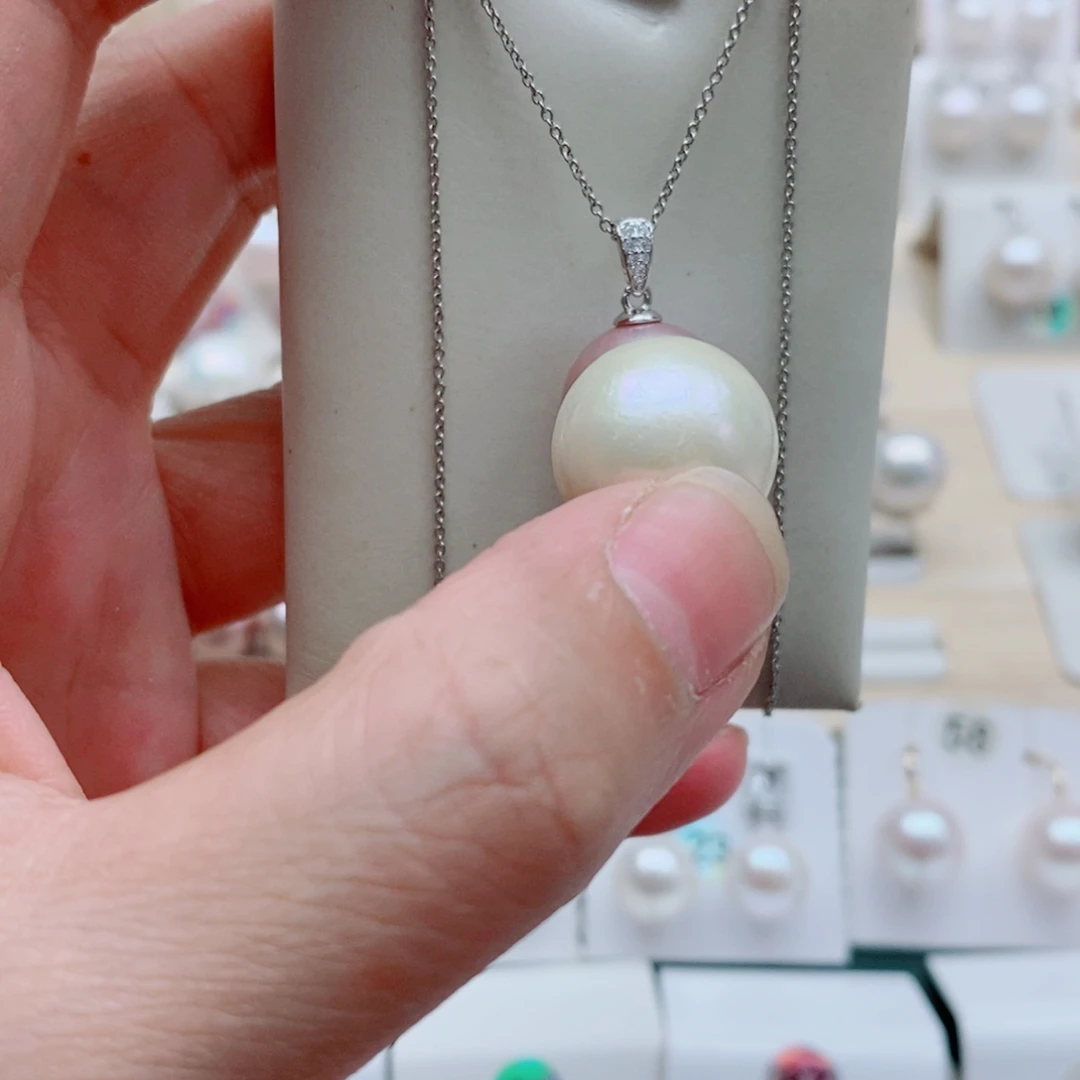 红***️淡水珍珠颈饰银S925镶嵌