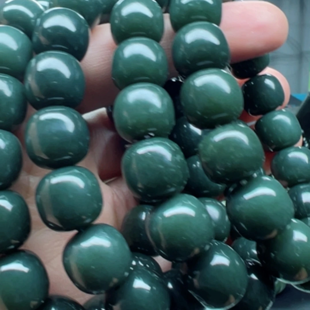 【闪购商品】未镶嵌手链和田玉和田玉纯天然14老行沙枣青