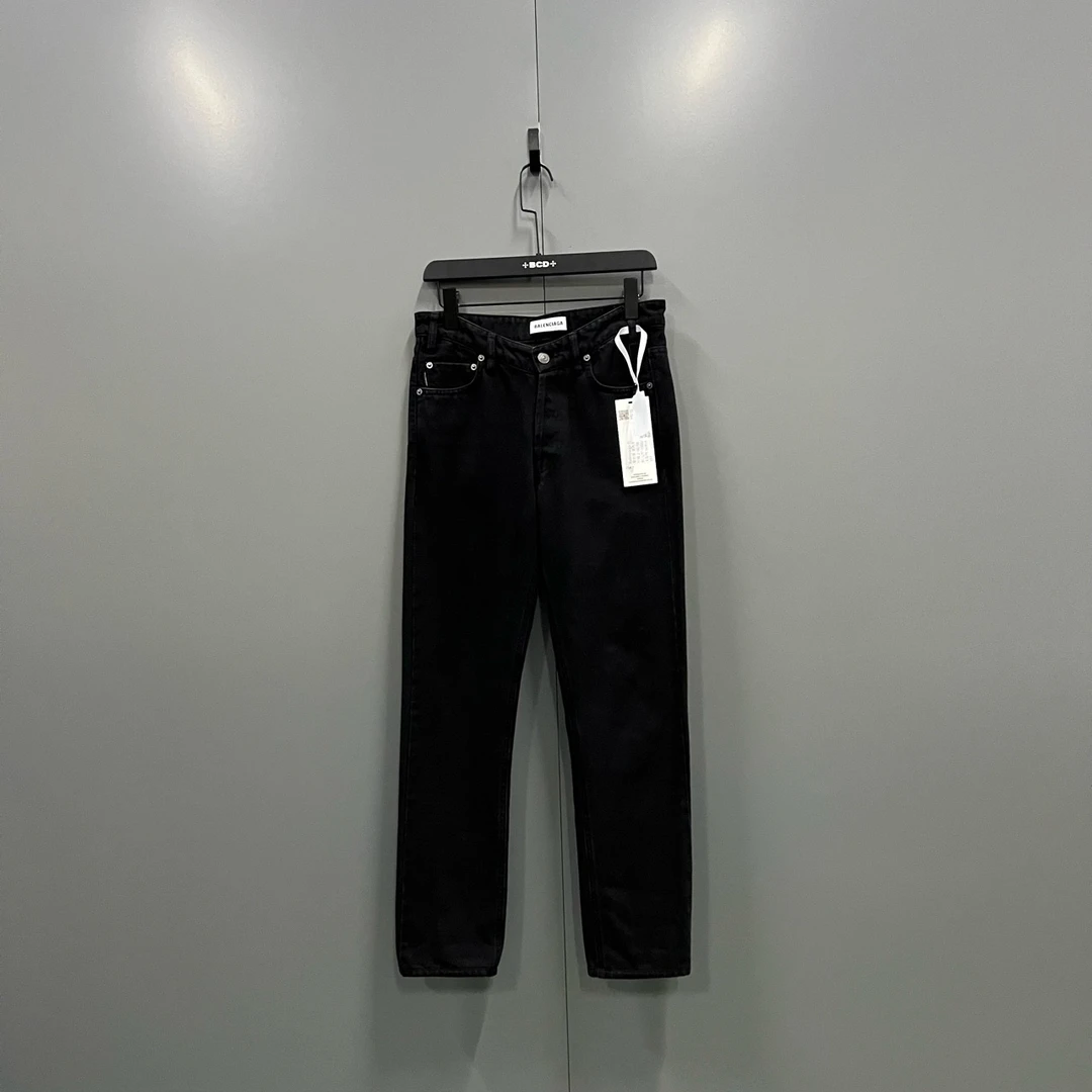 95新 Balenciaga/巴黎世家 (ll)巴黎世家 黑色牛仔裤 27码/bc0076