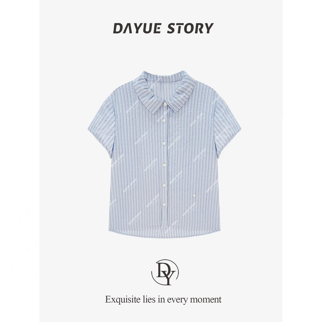 DAYUE【法式小衫】气质美~不可错过的好品质！夏季时尚简约条纹衬衫
