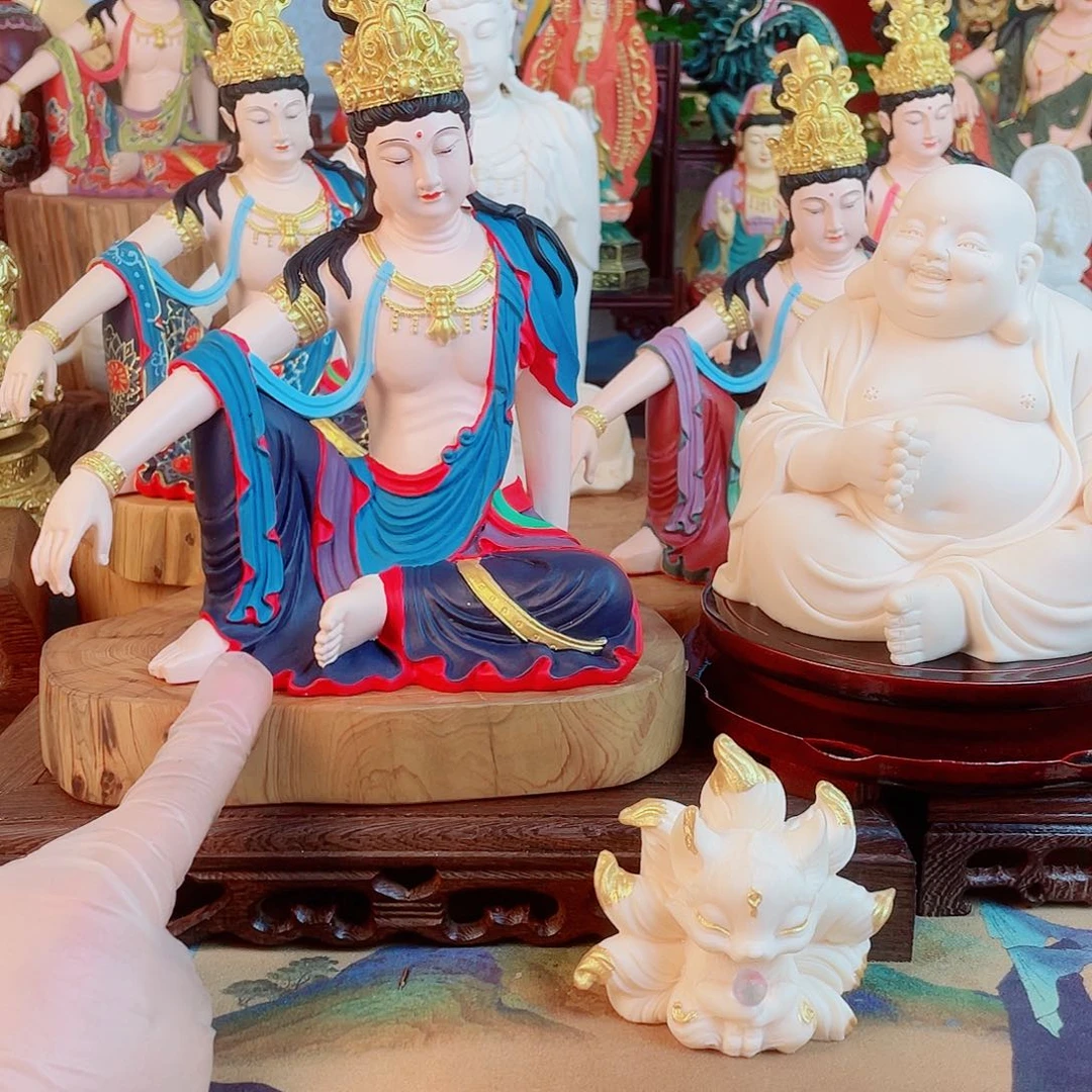 天***空石材自在观音摆件