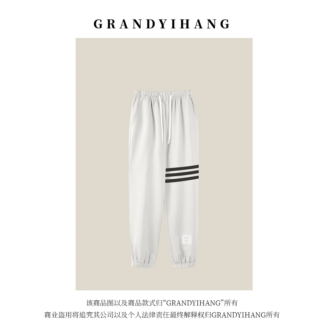 【青青推荐】2025早春新款条纹松紧腰休闲裤77026