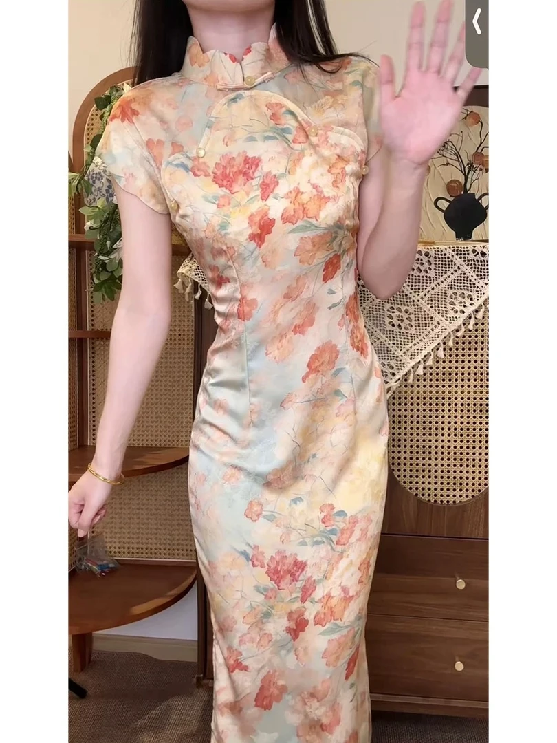 旗袍女新中式2025新款夏季改良年轻款高考旗开得胜日常可穿连衣裙