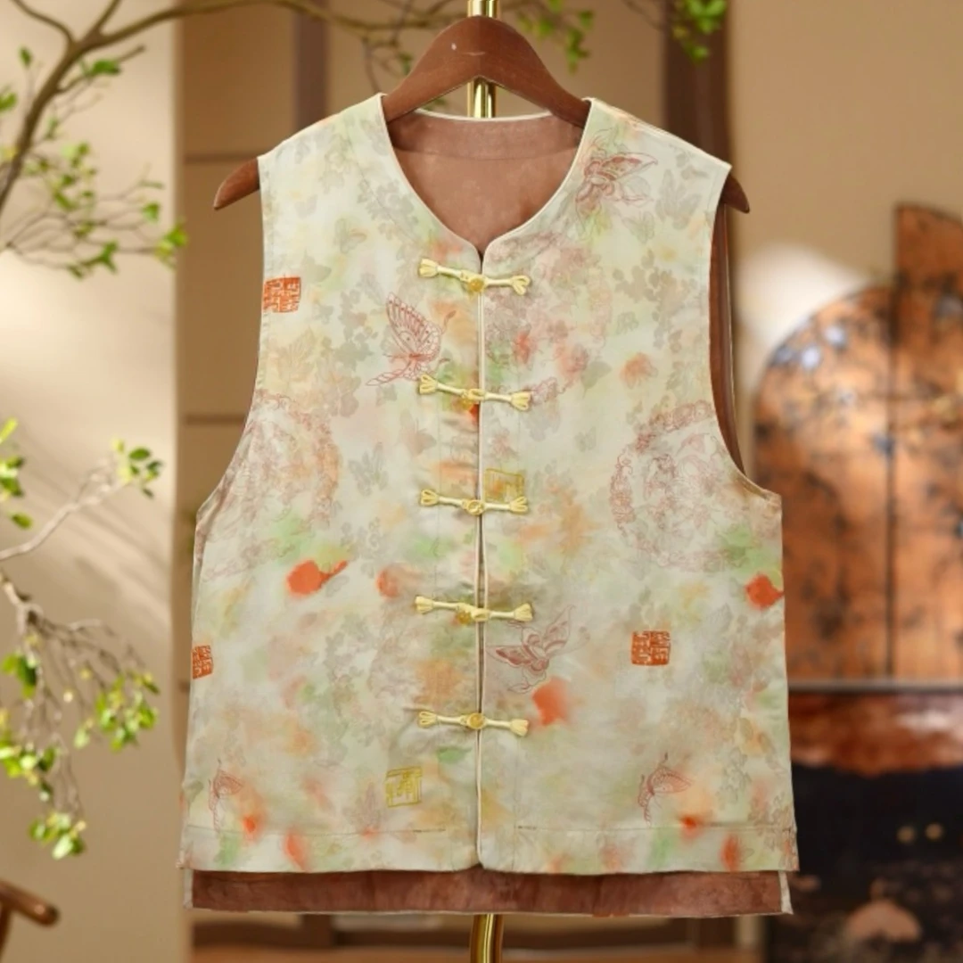 《浮若筱-马甲》2025新中式国风提花女士马甲