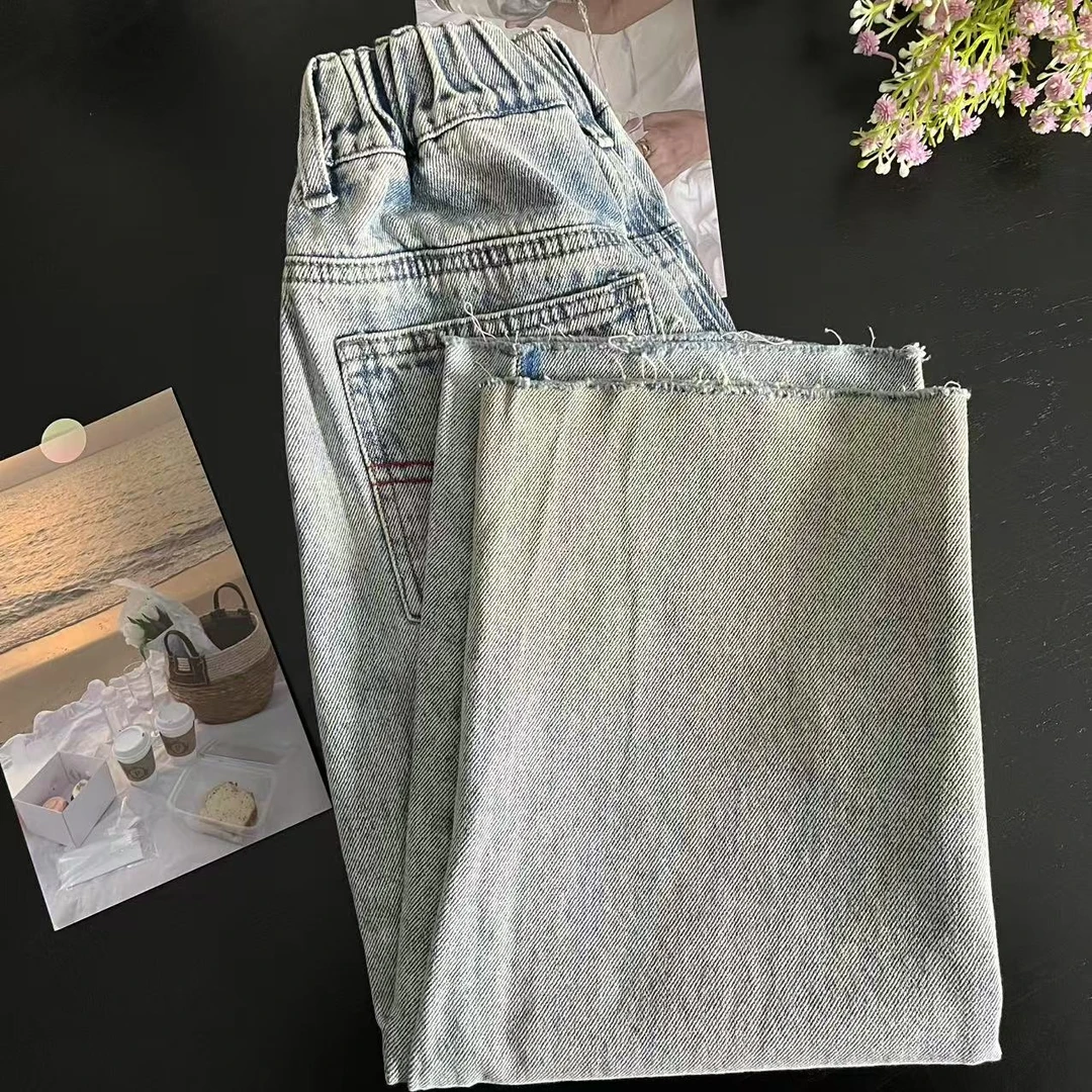 春款百搭牛仔裤蓝色5587沐系