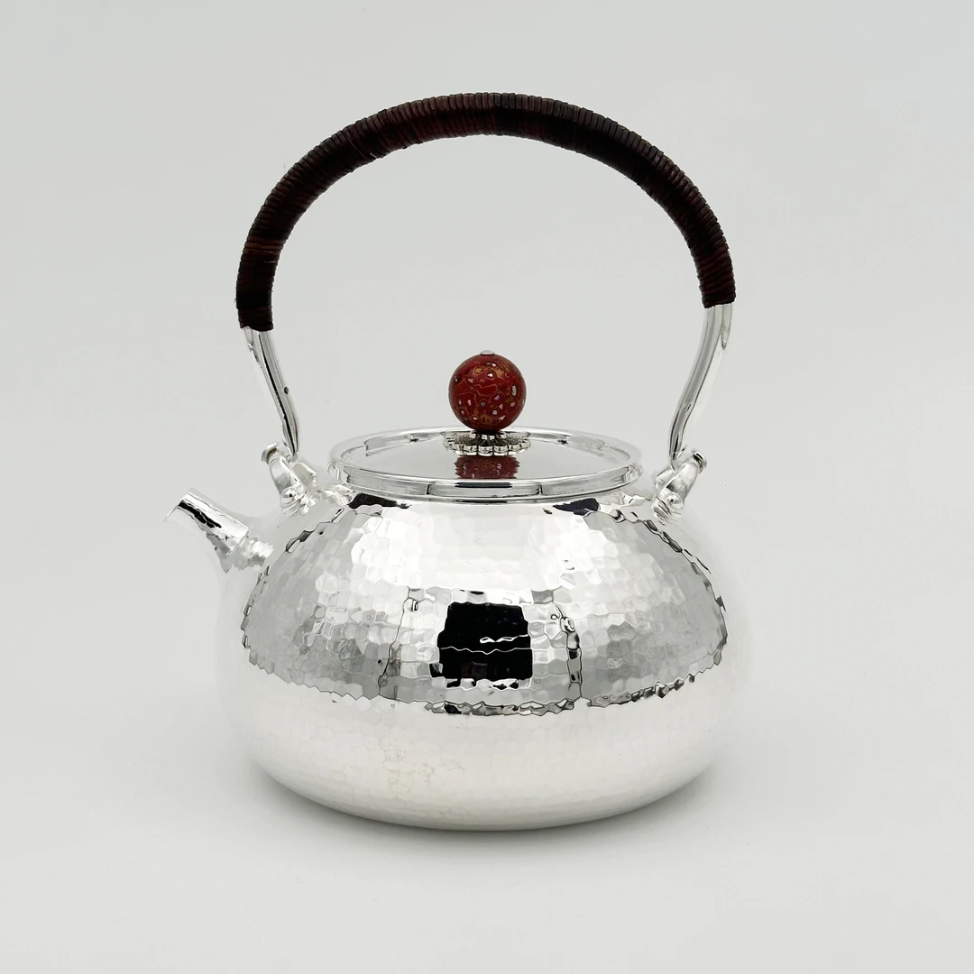 手工素面锤纹提梁壶