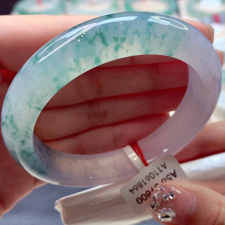 未镶嵌手镯翡翠蓝花翠上新42号正圈77