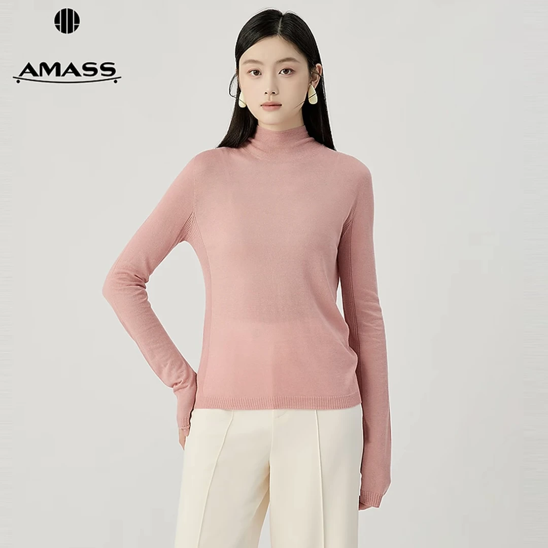 阿玛施AMASS 新款秋季休闲气质百搭百搭长袖针织衫538092