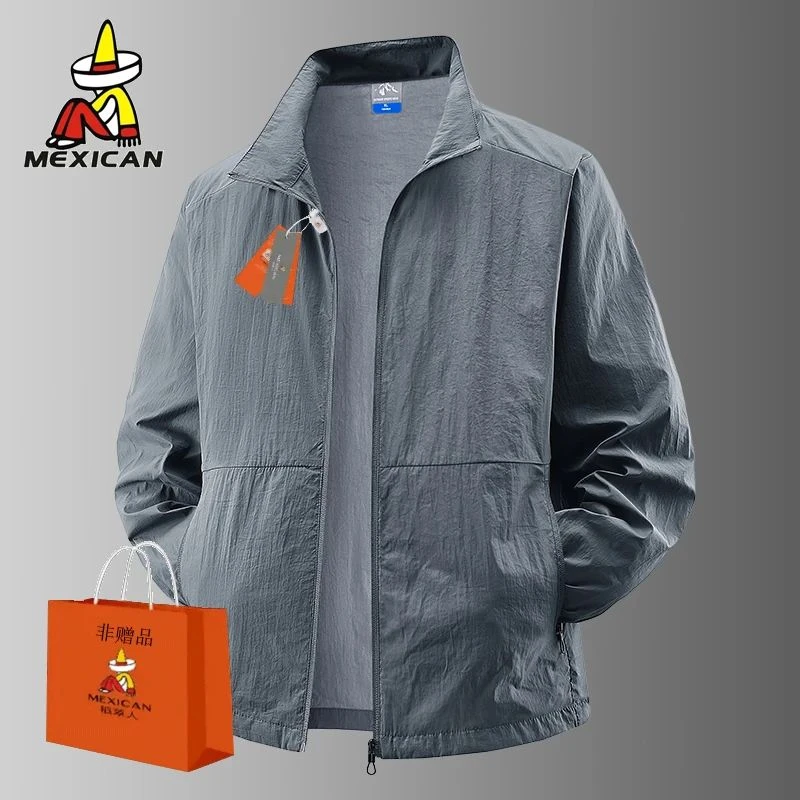 稻草人夏季时尚款防晒服冰丝户外宽松大码轻薄款防紫外线立领夹克