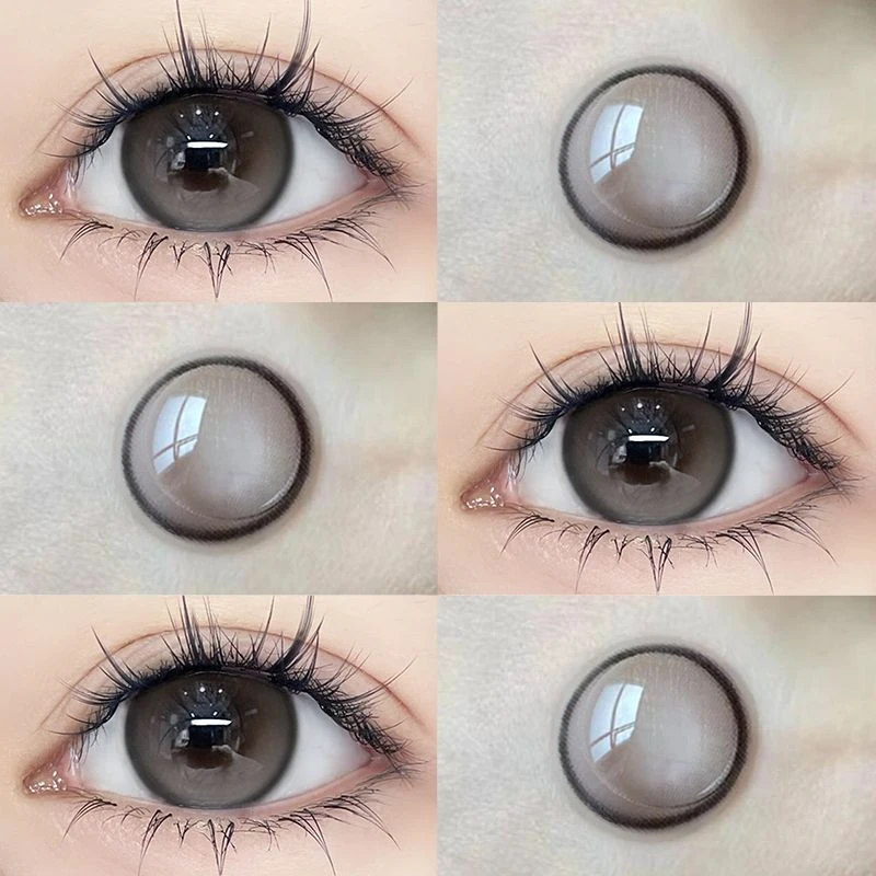 OVOLOOK半年抛蜜桃可可美瞳学生日常近视隐形眼镜三明治工艺咖色