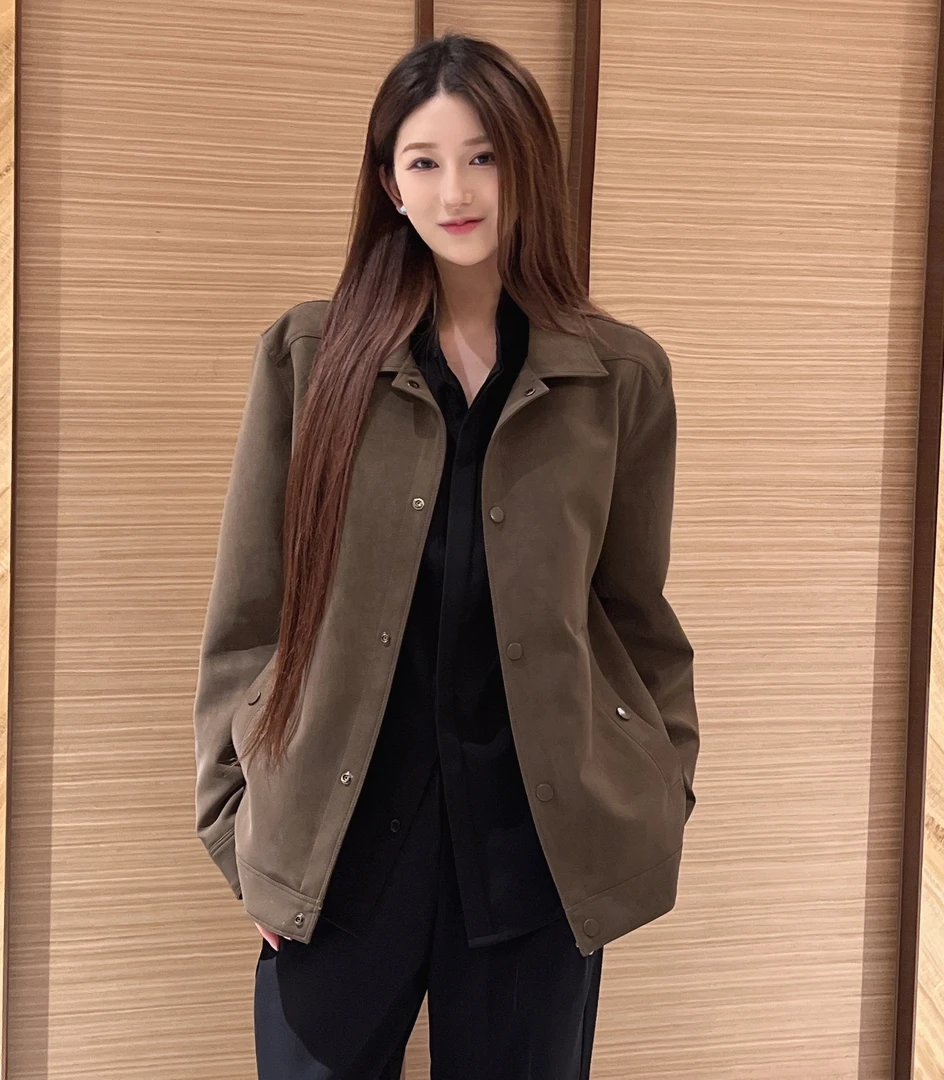 秋冬做旧翻领流光风高级感男装皮夹克外套男轻奢百搭男生冬季外套