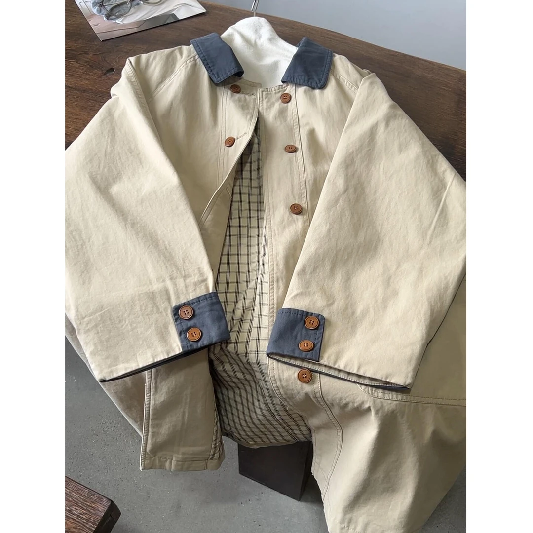 特大码300斤韩版时髦秋季新款中长款风衣外套男女宽松休闲上衣ins