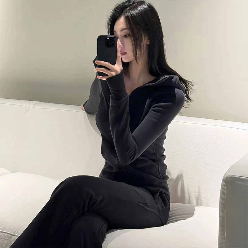 时尚减龄休闲运动服套装女秋冬季高级感卫衣长裤小个子显瘦两件套