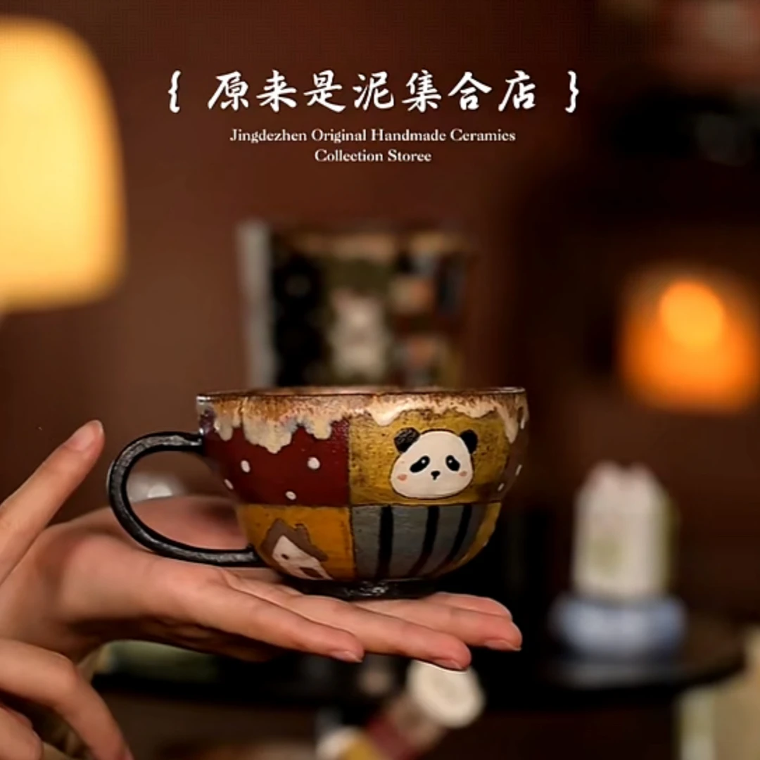 原来是泥原创手作6987莳也集熊猫葫芦