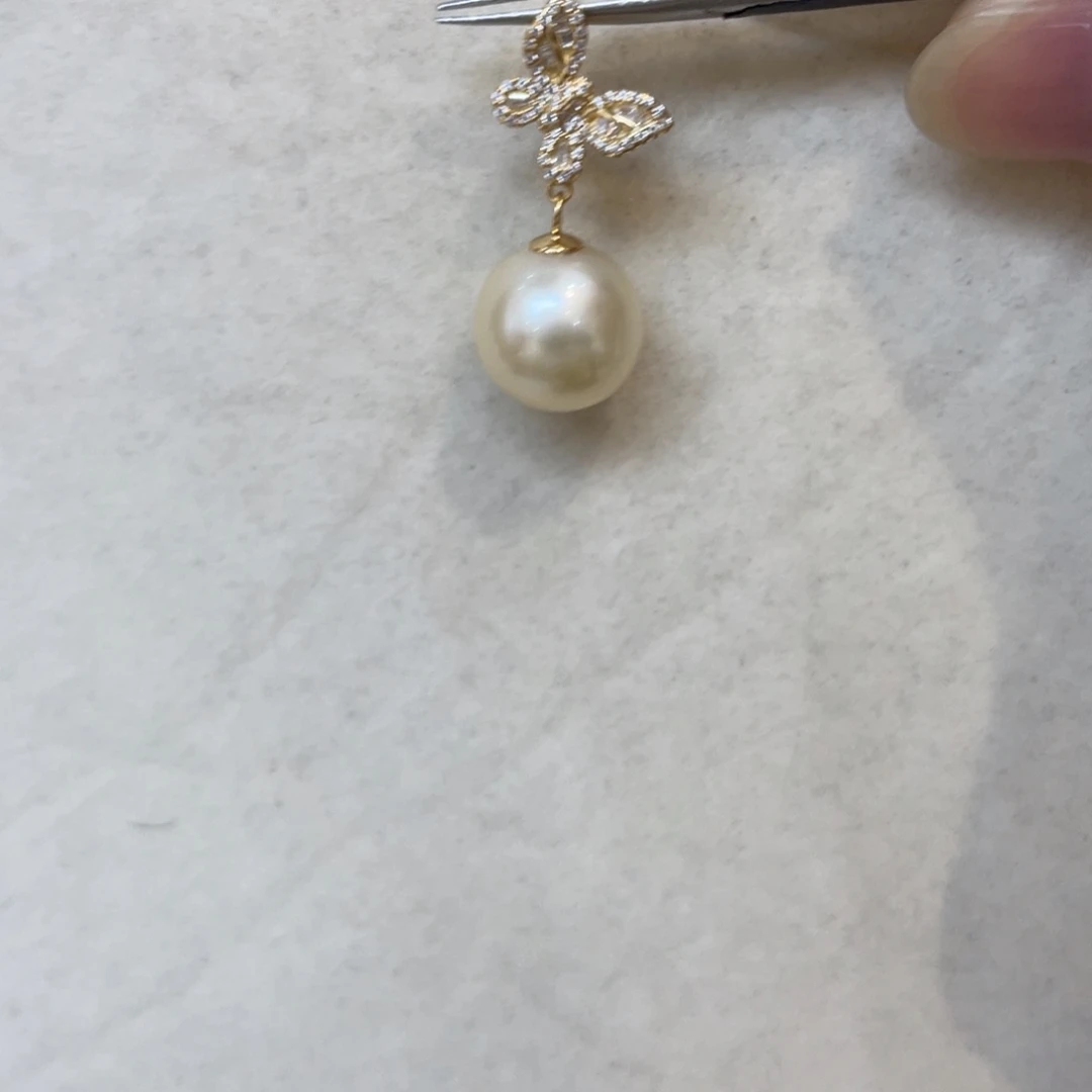 海水珍珠银S925镶嵌吊坠(不含链)