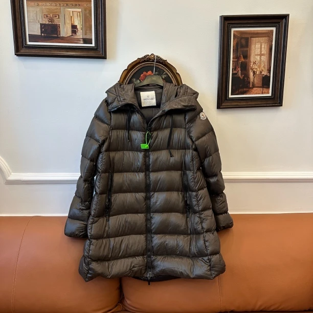 95新 MONCLER 0码-suyan经典军绿中长羽绒服【小鱼】#5816
