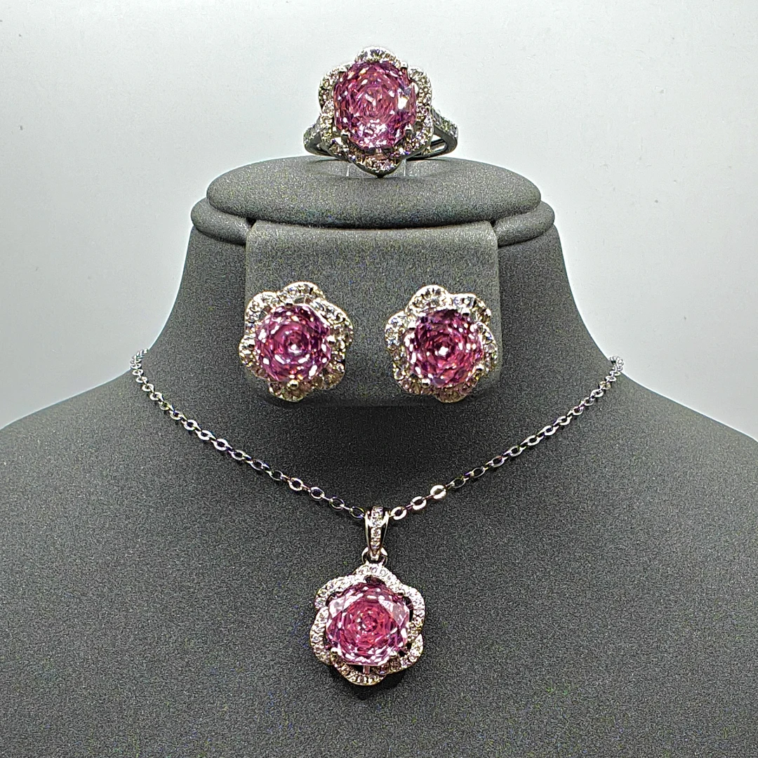 套装【粉色】精美大气豪镶款套装DX-888