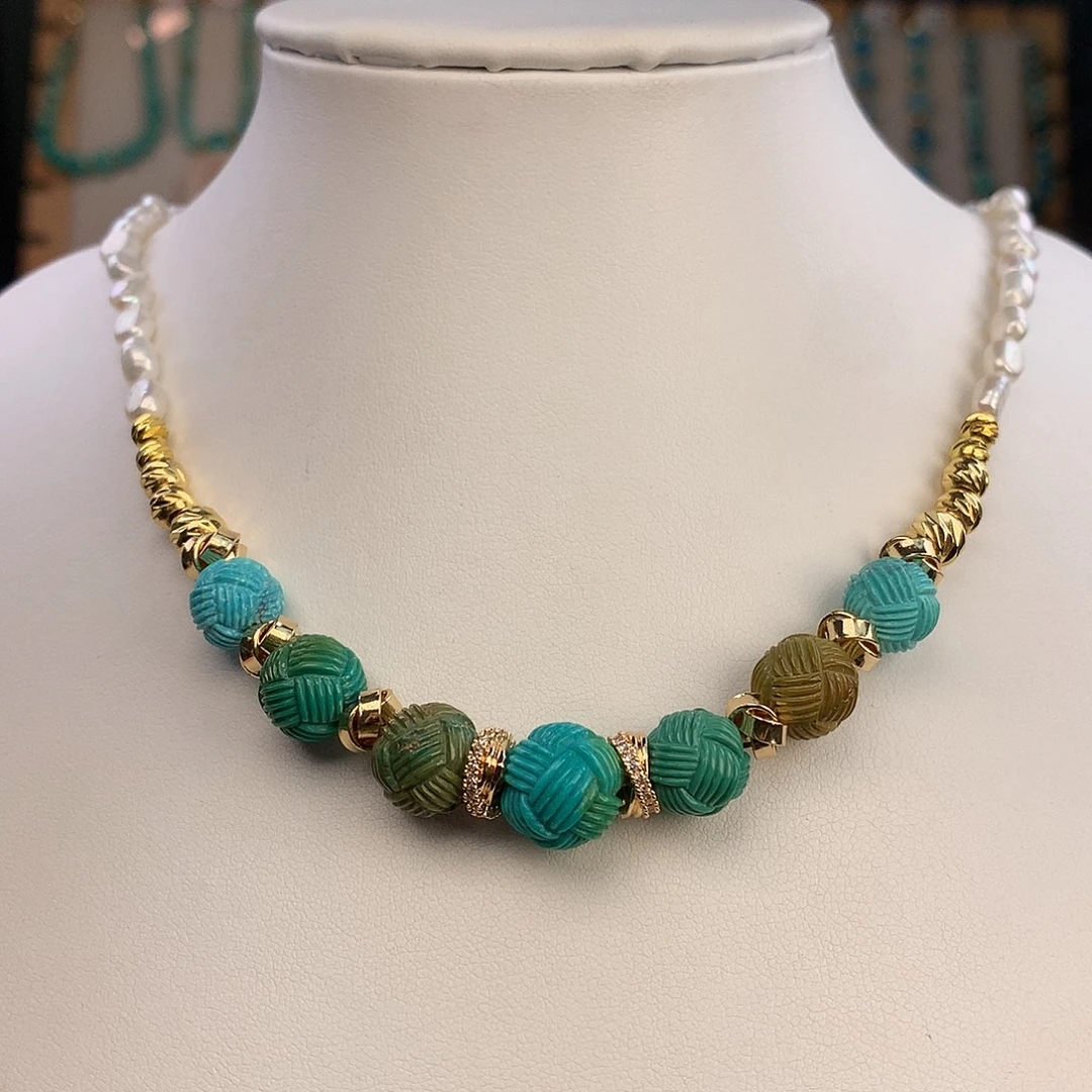 绿松石未镶嵌颈饰