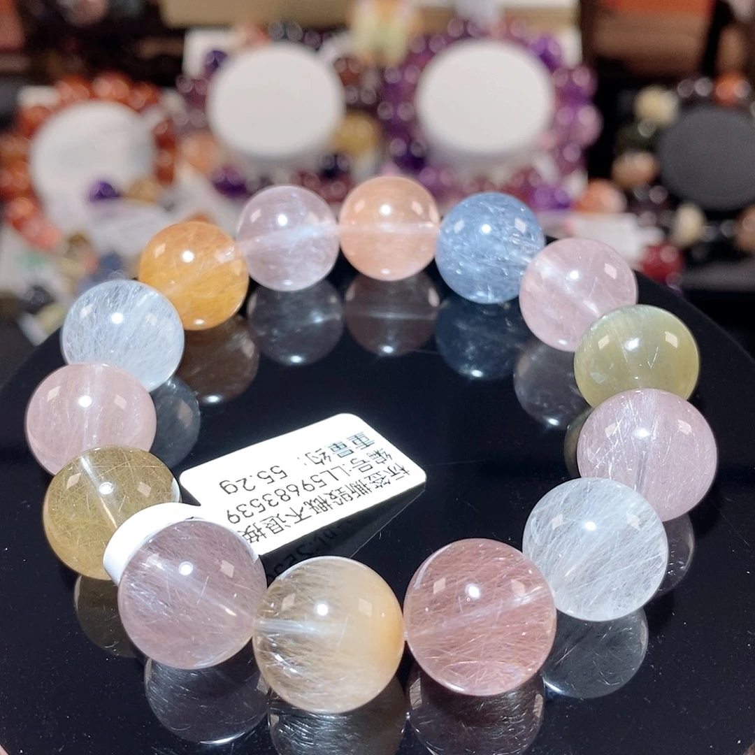 水晶手链未镶嵌?****?F彩兔毛14