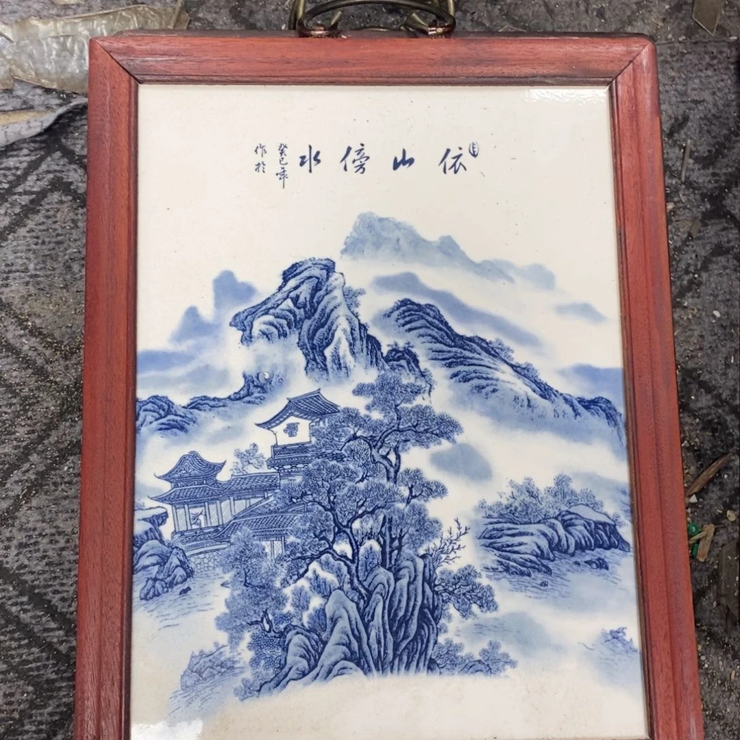 瓷片37*28*1景德镇瓷板画柴窑烧制