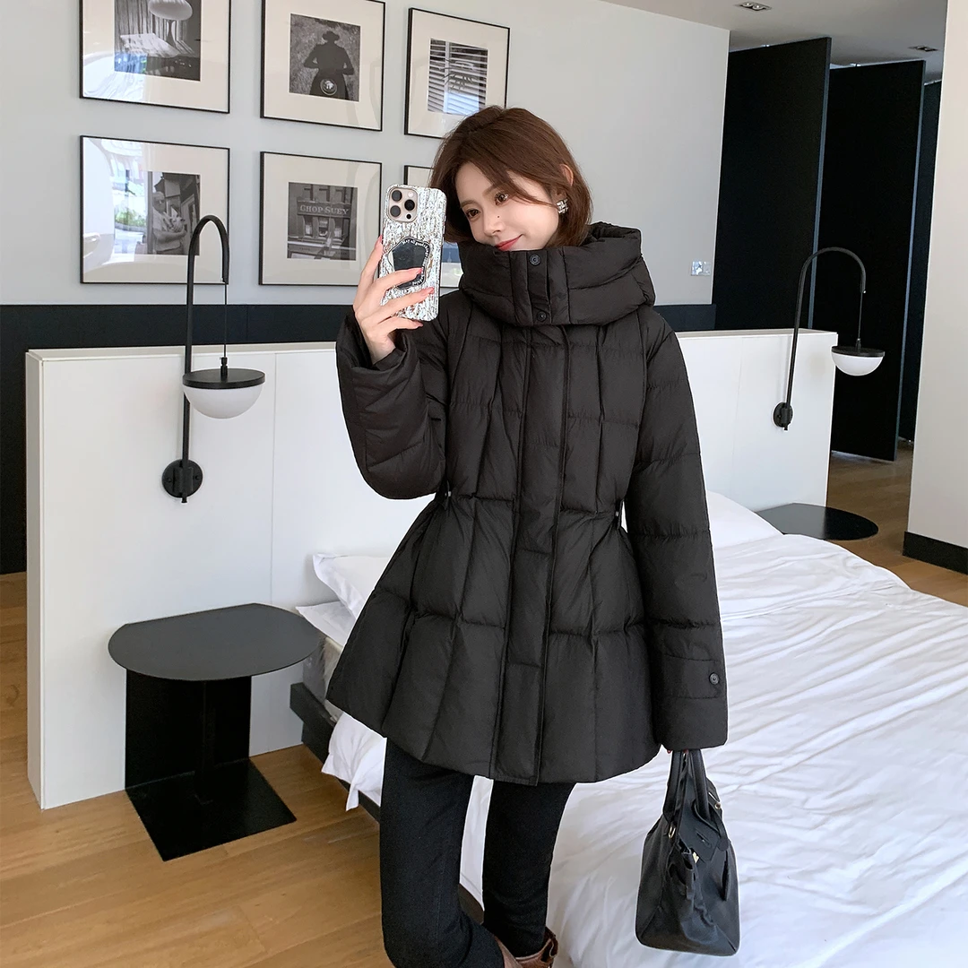 新款加厚棉服女中长款韩版收腰显瘦小个子棉衣时尚宽松棉袄外套女