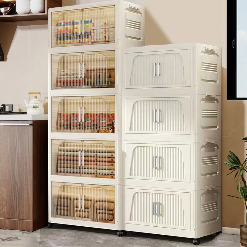 70CM儿童衣柜免安装收纳柜子简易衣橱玩具零食柜折叠床头储物柜