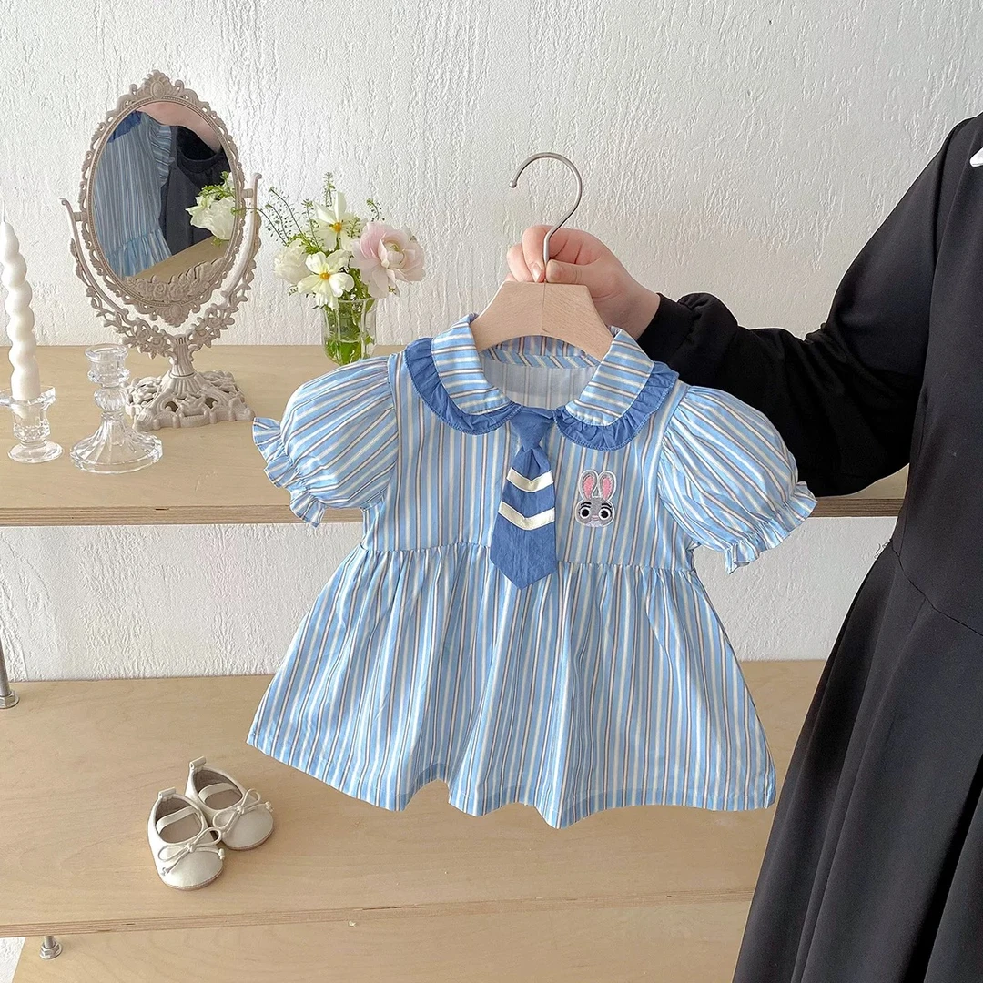 夏季新款朱迪学院风包屁裙短袖女童夏款超萌女宝宝