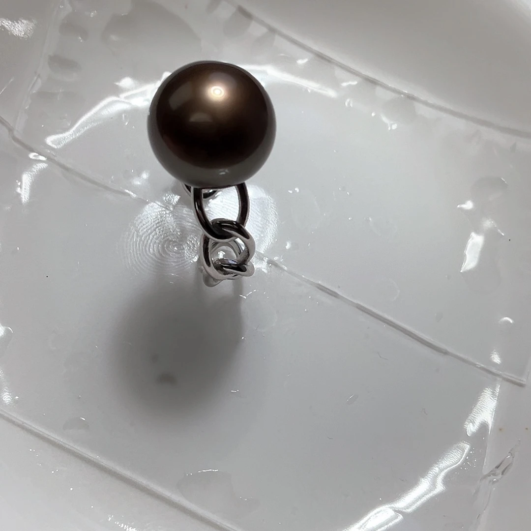 海水珍珠戒圈银S925镶嵌池*哒