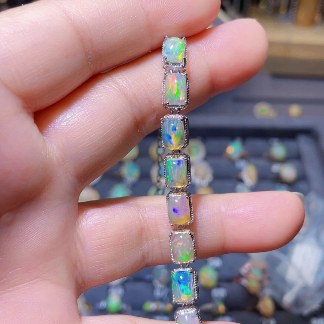 欧泊手链〉银S925镶嵌盟