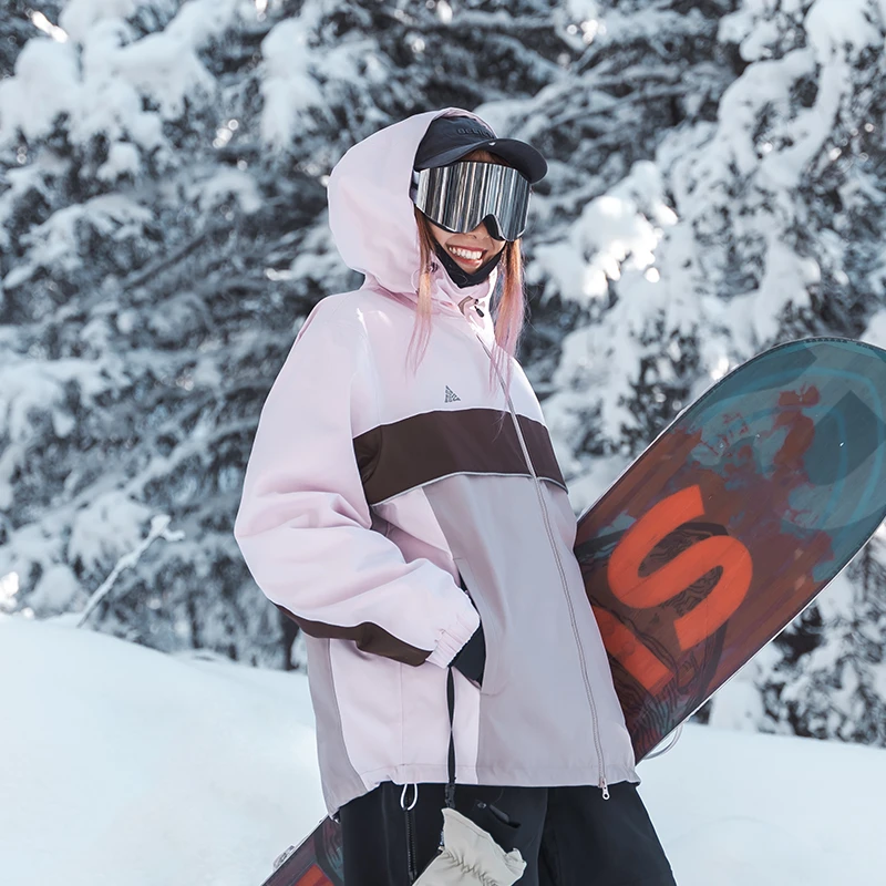 南恩南恩滑雪服单板滑雪外套上衣拼接美式防水滑雪衣雪服