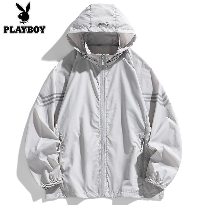 户外运动冰丝连帽防晒服男夏季新款超薄透气防紫外线休闲百搭外套