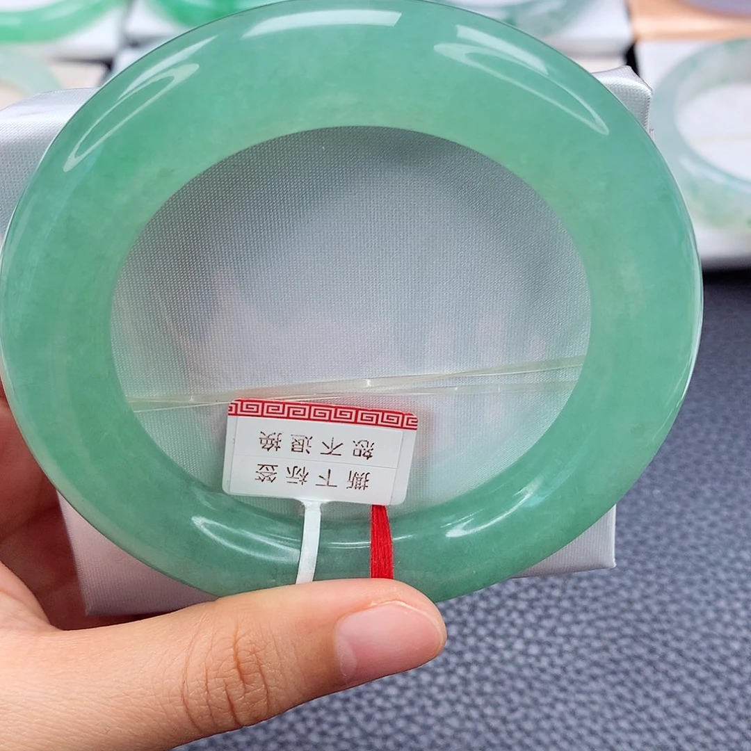 未镶嵌手镯翡翠57.7 双13 大胖圆 绿透