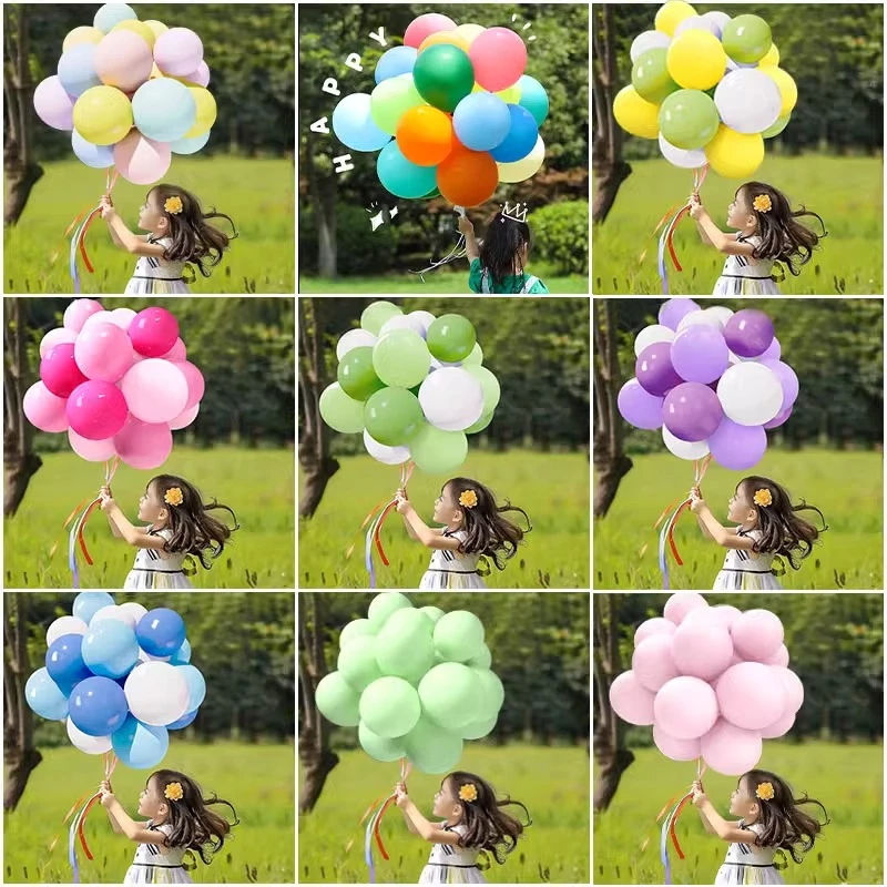 菲寻马卡龙气球儿童聚会生日布置场景装饰周岁背景墙拍照道具加厚