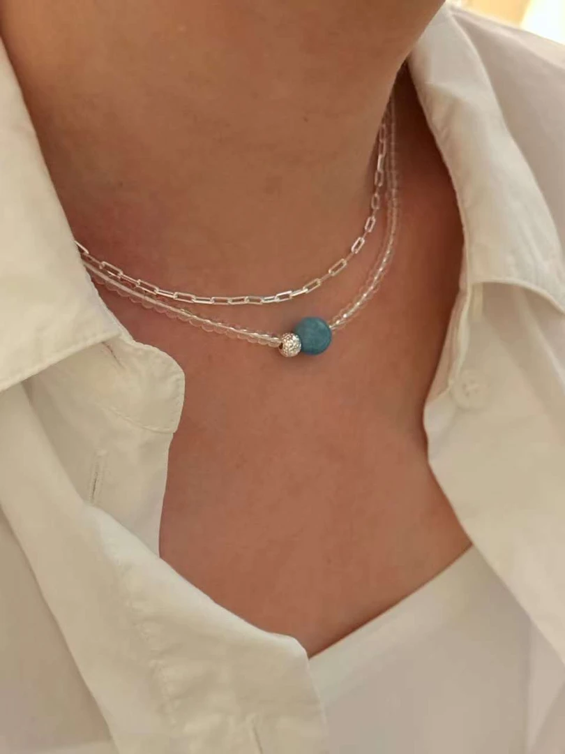 925银银制品 【慧姐韩国正品】2025春夏新款叠戴项链/N0退N0换