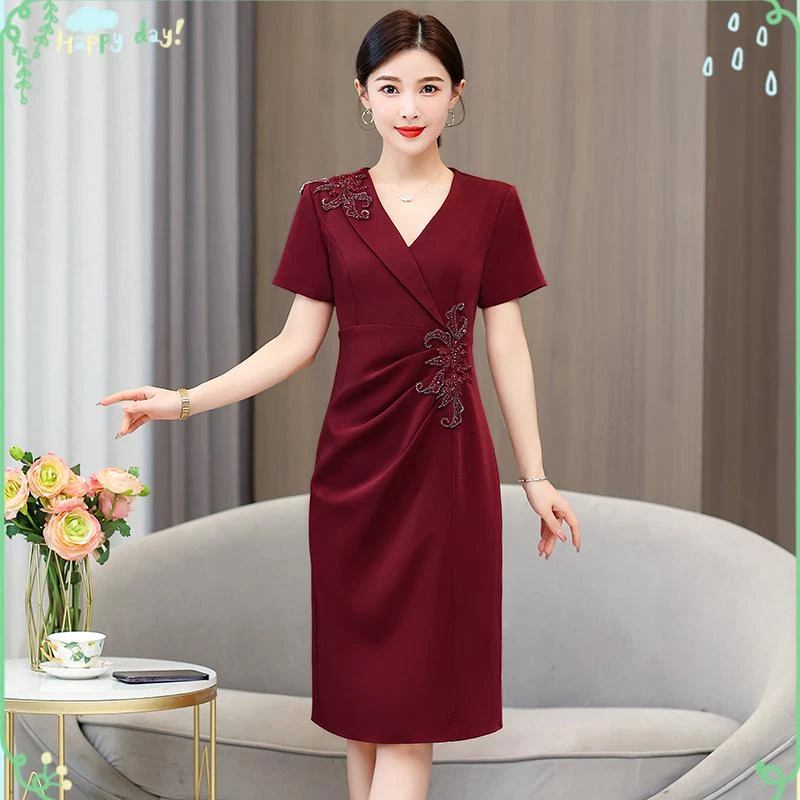 喜婆婆结婚婚宴2025夏季新款高端精致连衣裙结婚婚礼服高贵妈妈装