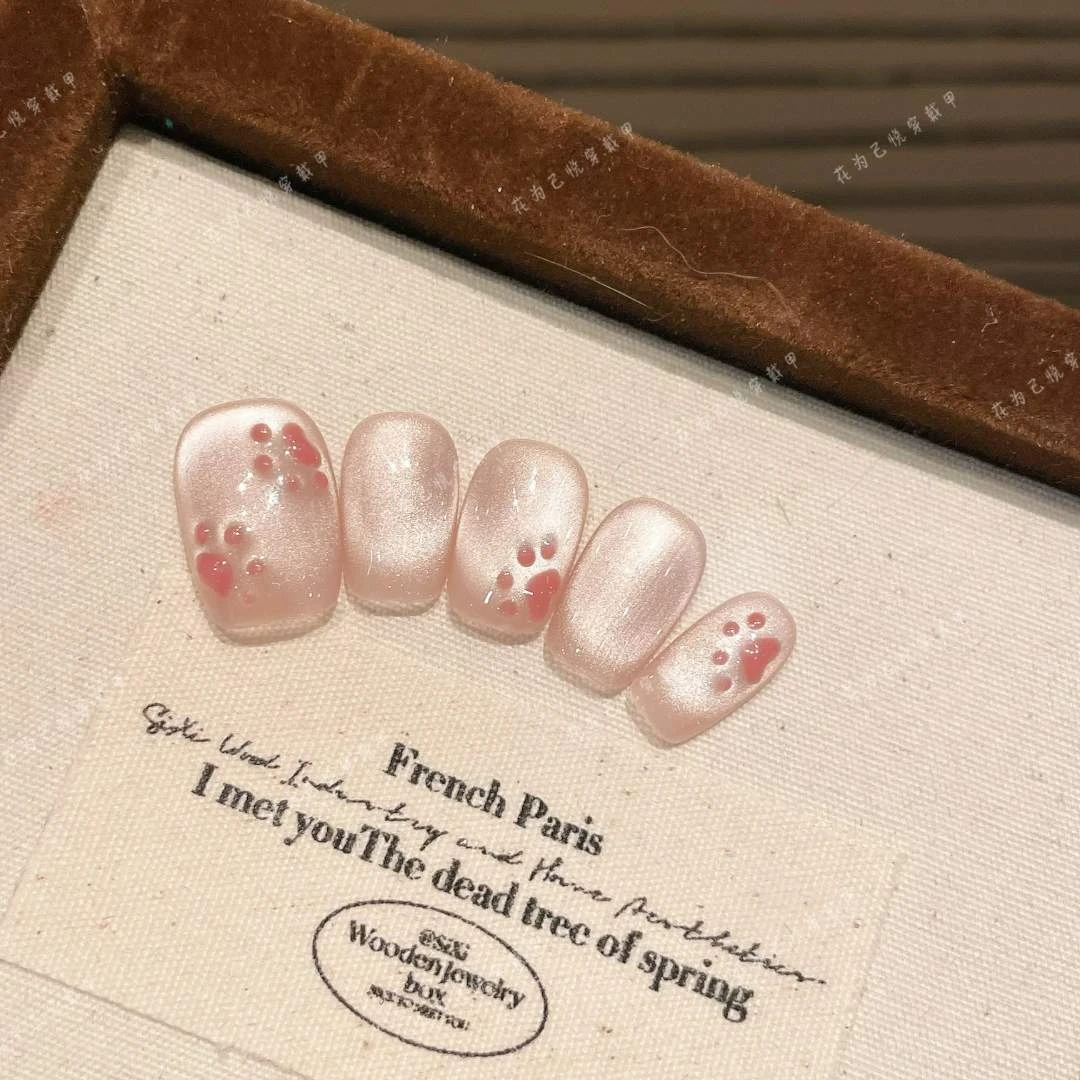 【布偶猫】可爱猫爪纯手工穿戴甲穿戴式光疗甲冰透渐变简约四季流行