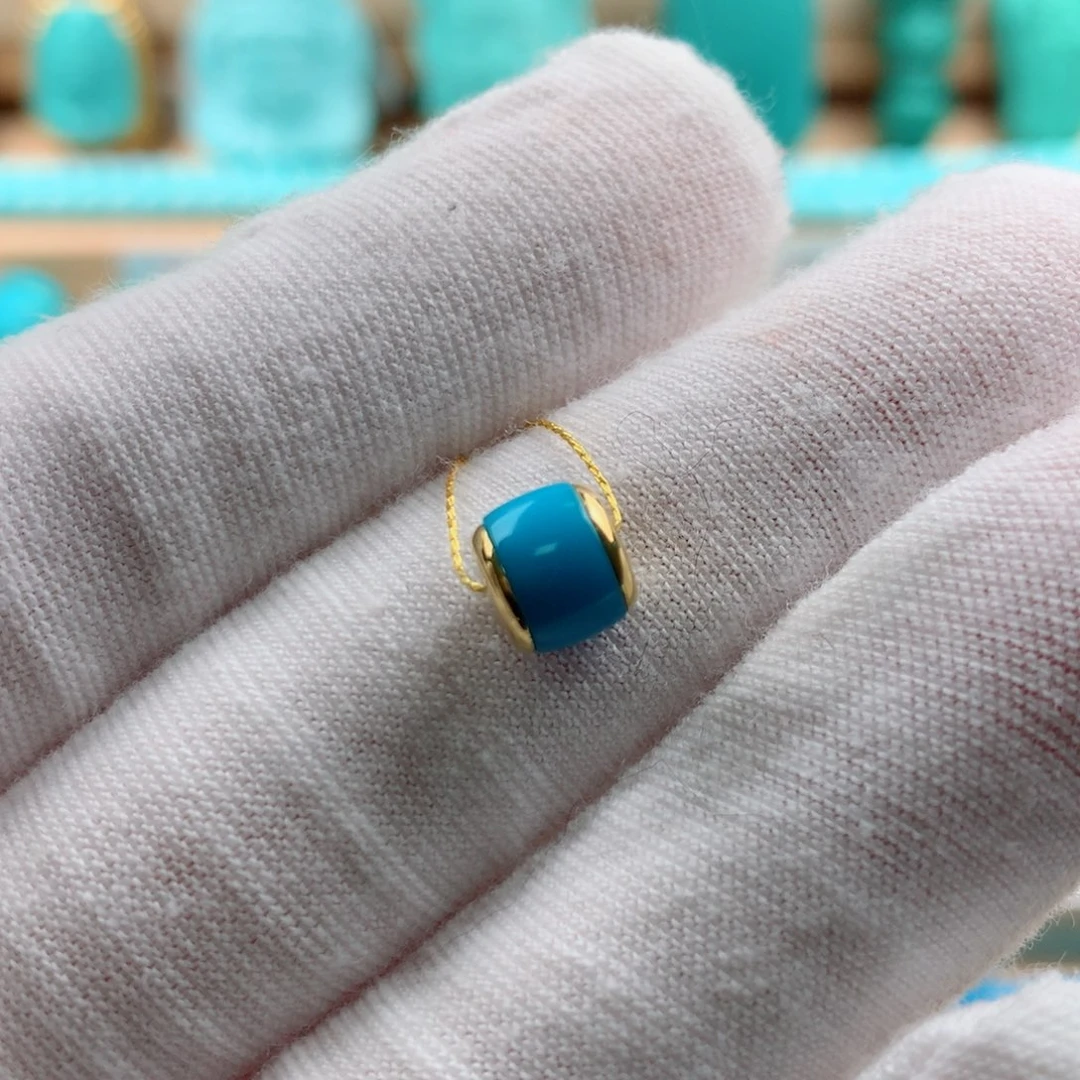 绿松石18K金镶嵌发饰6.9-6.1