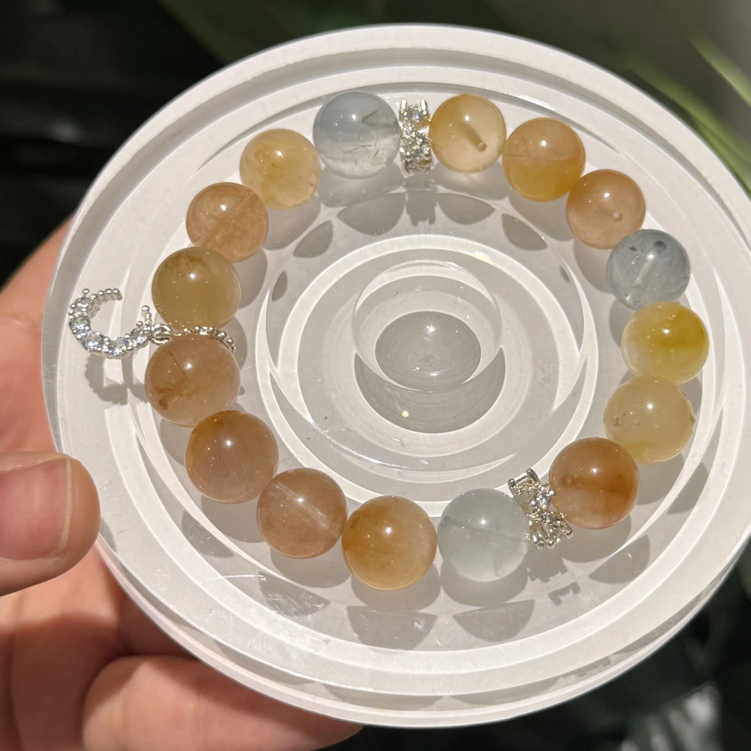 大漏福利 兔毛天然黄色系 黄兔毛设计 单珠定制款无鉴赏不退换