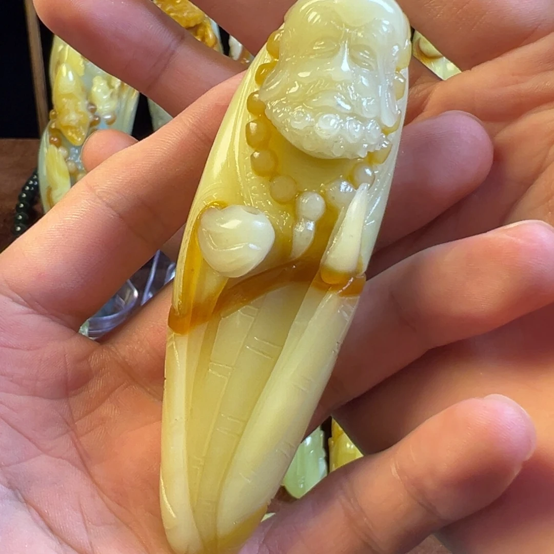 未镶嵌岫玉手把件天然岫玉