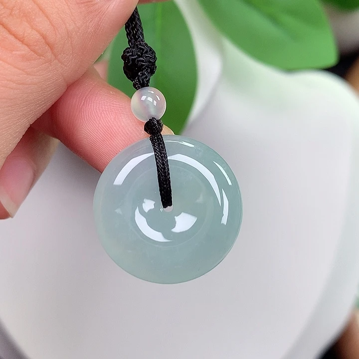 翡翠未镶嵌颈饰平安扣 22.3x5.5mm