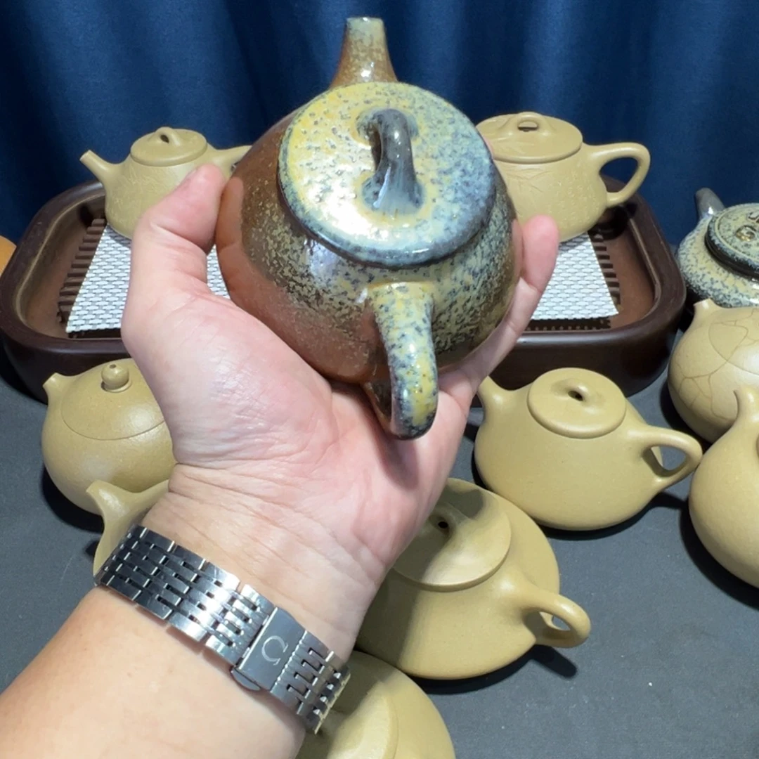 华***凡紫砂茶壶柴烧平盖
