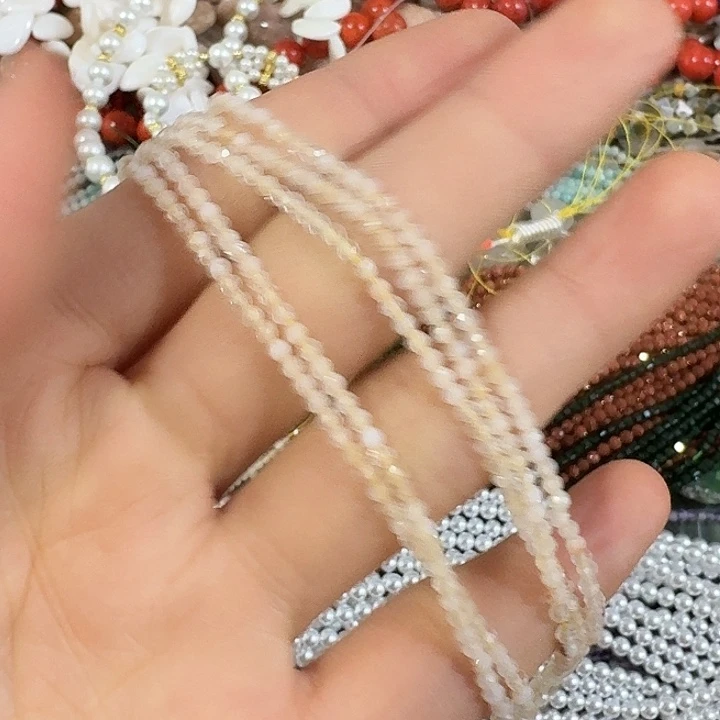 玛瑙/玉髓合金珠宝半成品2条2mm切面黄水