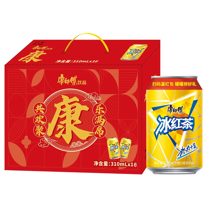 【爆品到手16罐】康师傅冰红茶310ml*16罐整箱柠檬口味饮料解渴