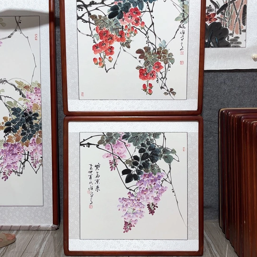 国画书画作品带框63×63
