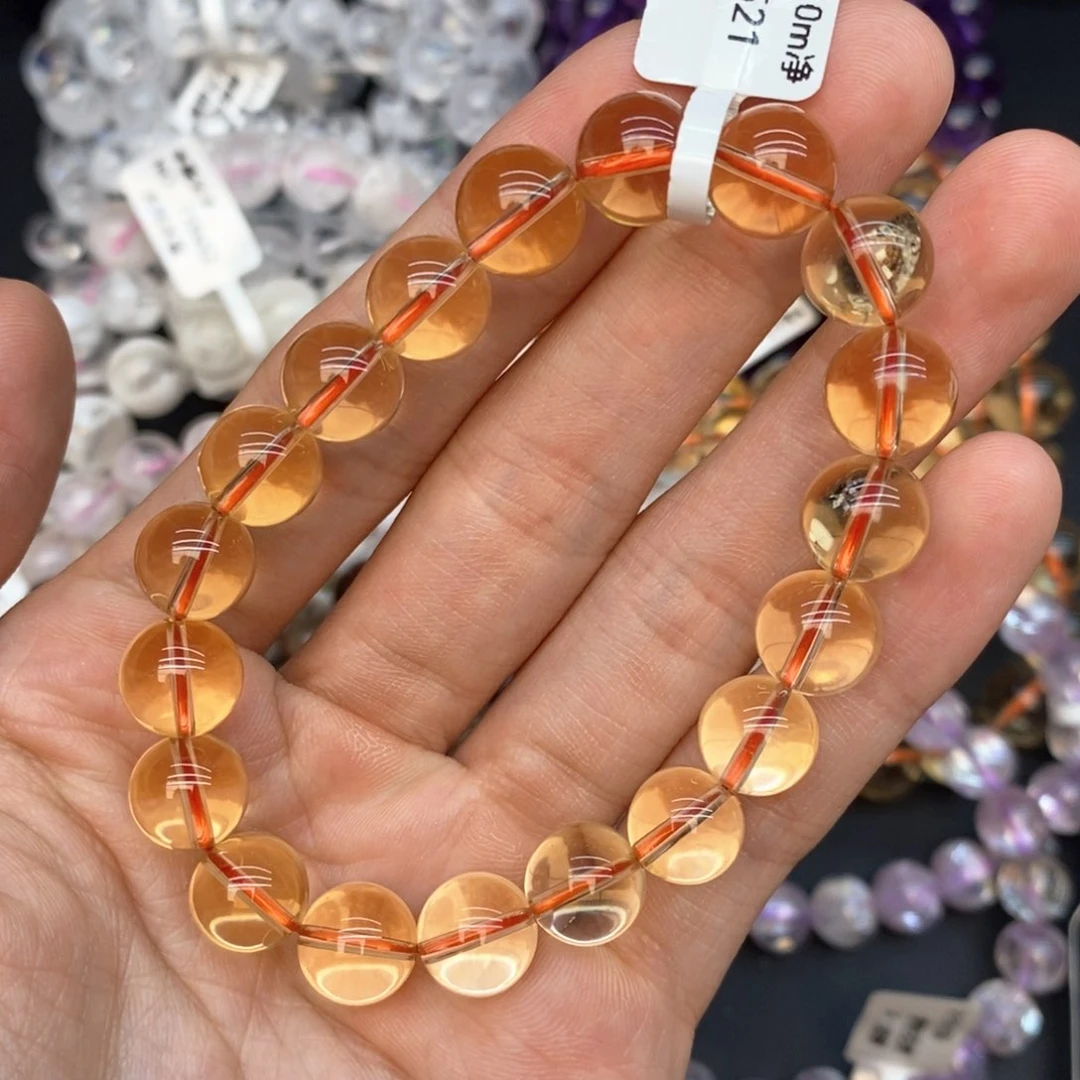 水晶手串未镶嵌2黄水晶10mm