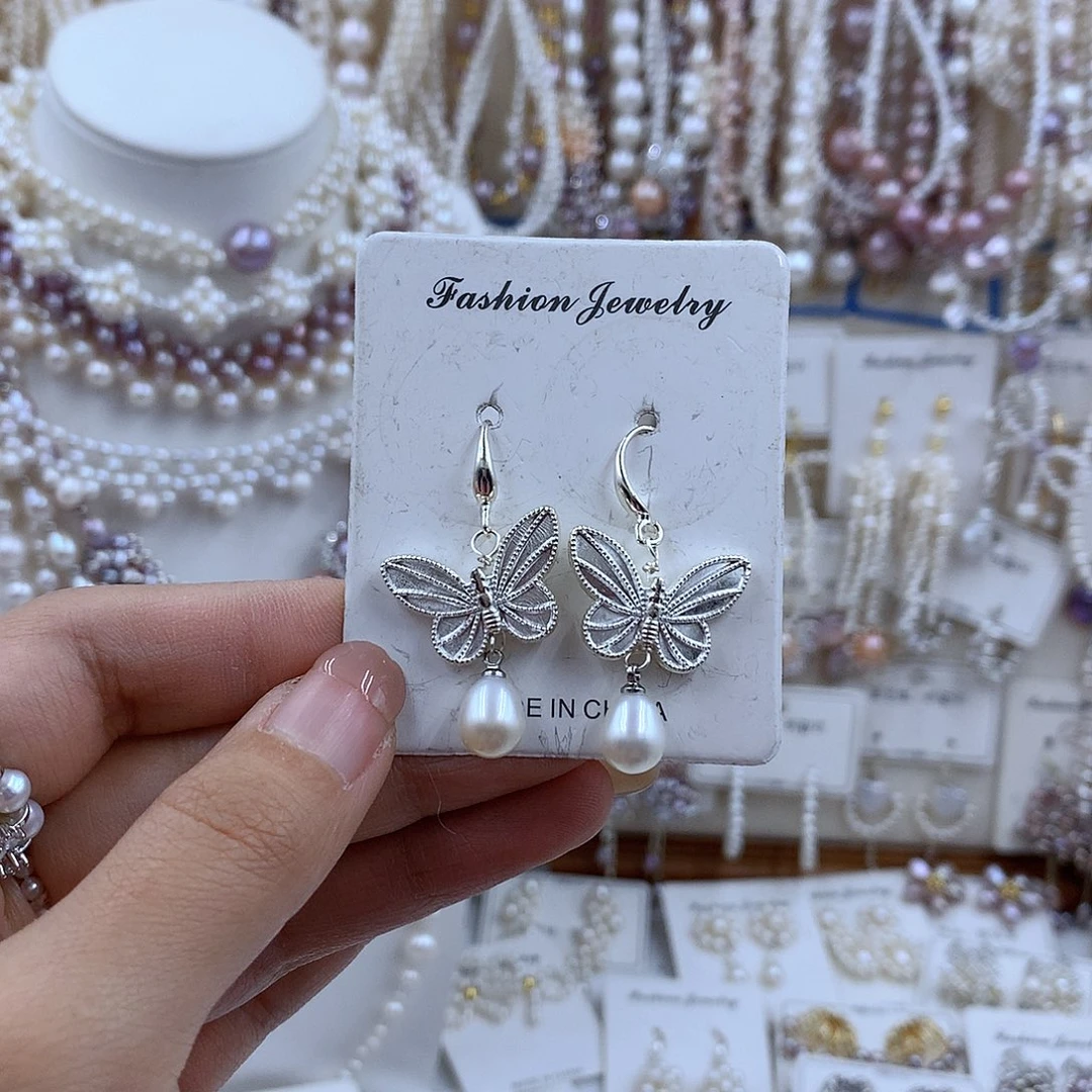 项链银S925镀金镶嵌淡水珍珠